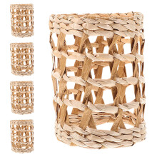 10Stk Wicker Getränkebecherhüllen Hellgelb Handgemacht Für Wohnzimmer