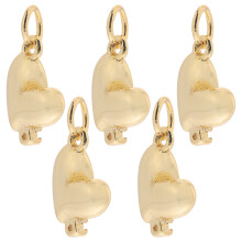 20Stk Goldene Herz Charms Kupfer Für Schmuckherstellung Und