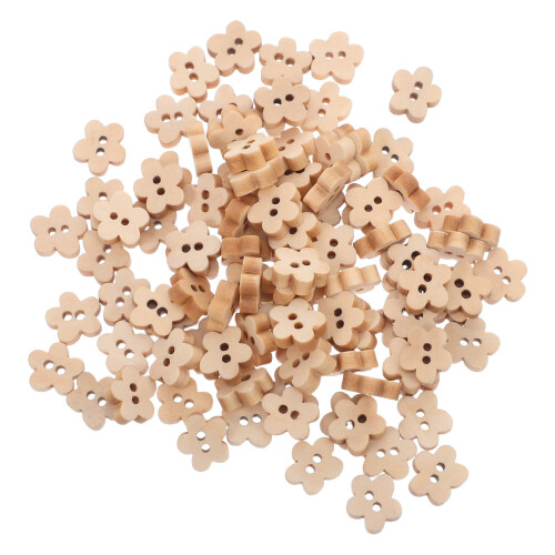 1000Stk Rustikale Holzknöpfe Mit Blumenmuster Für Diys