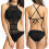 3Stk Push Up Badeanzug Damen Einteiler Spitze Komfortabel 10
