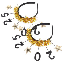 8Stk Komfortable Goldene New Year Haarbänder Sternfeier Kopfband