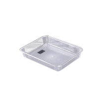 2Stk Transparente Kunststofftabletts Silber Gesund &