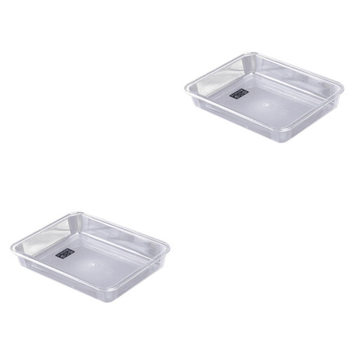 2Stk Transparente Kunststofftabletts Silber Gesund & 2