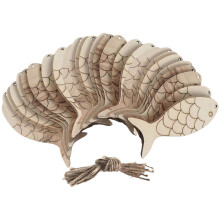 240Stk Holzfisch Ornamente Mit Hanfseil Beige Für Gestaltung
