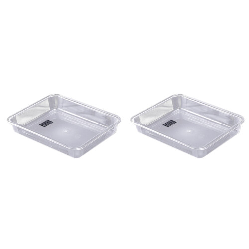2Stk Transparente Kunststofftabletts Silber Gesund & 1