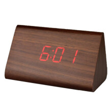 3Stk Moderner Holz LED Tischuhr Mit Alarm Und Temperaturanzeige