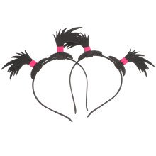 10Stk Geflochtenes Haarband Schwarz Unisex Party Haarreif Cartoon Stil