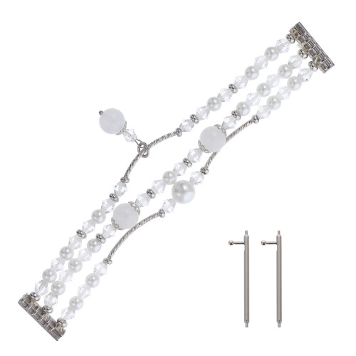2Stk Achat Perlen Uhrenband Weiß Strap Langlebig 1