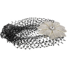 4Stk Schwarze Blüten Haarhaube Damen Netz Kopfschmuck Elegant
