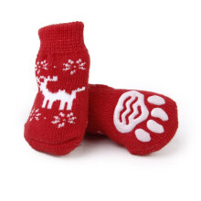 12Stk Rote Baumwollsocken Für Und Katzen Mit Sohle