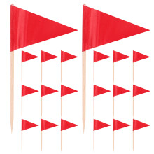 200Stk Rote Dreieckige Toothpick Flags Für Cupcakes Und Party-Snacks