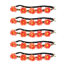 15Stk Naturgetreuer Sonnenblumen Kranz Hawaii Blüten Haaraccessoire