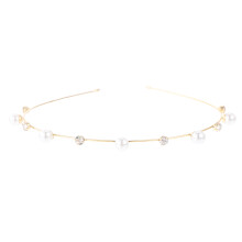 2Stk Braut Haarreif Aus Legierung Mit Perlen, Goldfarbenes Haarschmuck