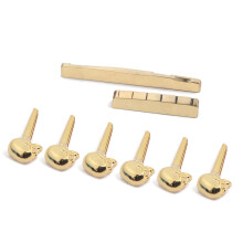 2Stk Brücke Mit Sattel Messing Golden Für Akustikgitarre Hochwertig