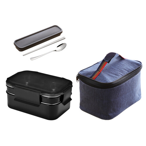 2Stk Heatable Lunch Box Mit Fächern, Besteck Und Tragbarer