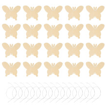 200Stk Holz-Dekorationen Unvollendete Holzscheiben DIY Ornamente