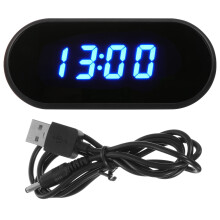 2Stk Blaues LED Digitalwecker Set Mit Kabel Für