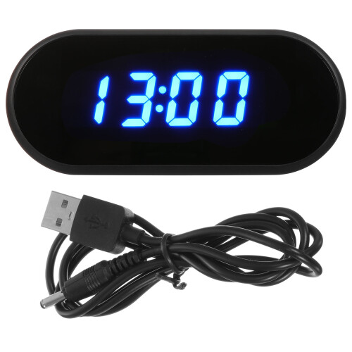 2Stk Blaues LED Digitalwecker Set Mit Kabel Für