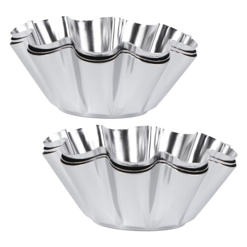 12Stk Silberne Muffin Tart Wiederverwendbar 2
