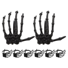 12Stk Halloween Tischdeko Metall Skelettmotiv
