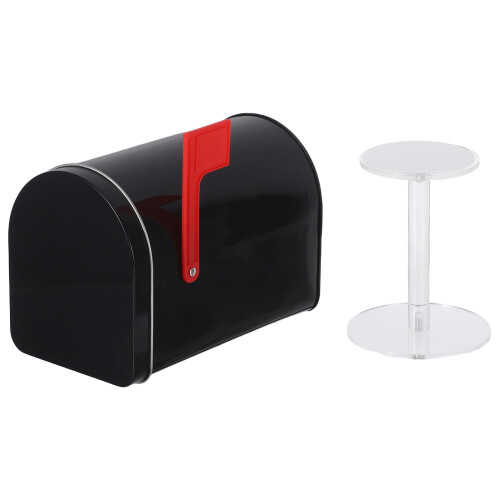 3Pcs Black Mini Mailbox Durable Iron Decoration Waterproof Outdoor Use 1