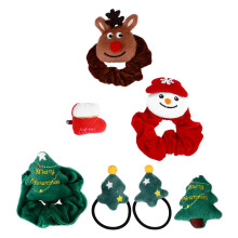 14Stk Elastische Weihnachts Haargummis Mit Festlichem Design Und Farbe