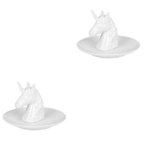 2Stk Schmucktablett Keramik, Weiß, Schmuckhalter Elegant 2