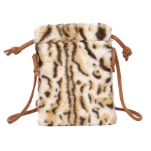 2Stk Kleine Damen Crossbody Bag Schultertasche Plüsch Leopard