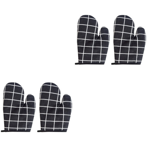 4Stk Hitzebeständige Backhandschuhe Mit Baumwollfutter 2
