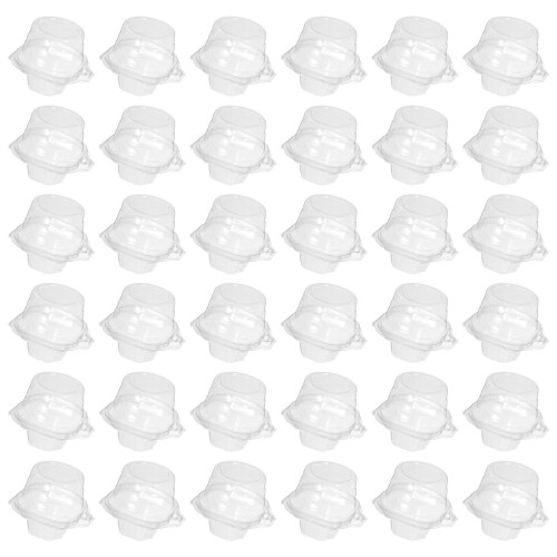 100Stk Transparente Cupcakebehälter Aus Kunststoff Mit Dome-Deckel 1