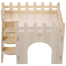 4Sets Robuste Holz Hamsterverstecke, Beige Nagetier Wohnhäuser