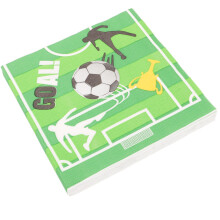 80Stk Mehrfarbige Geburtstagsservietten Papier Cartoon Fußballdesign