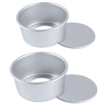 6Stk Praktische Kuchenform, Rund, Aus Aluminium, Abnehmbar, Silber