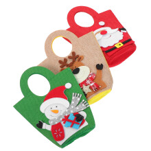 6Stk Weihnachtsbeutel Mit , Filzmaterial, Vielseitig Und Bunt