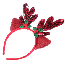 Rotes Weihnachts Hirschgeweih Haarreif Leichtes Partyaccessoire