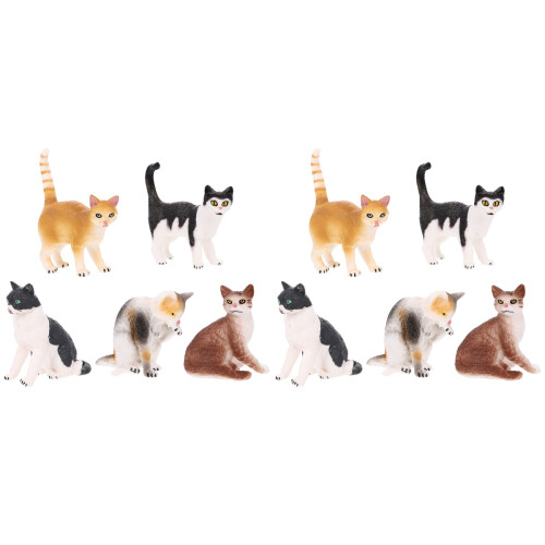 10Stk Katzen Figuren Set Für Garten Und 1
