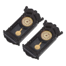 4Stk Schwarze Pendeluhr Retro Wanduhr Für Puppenhaus Deko