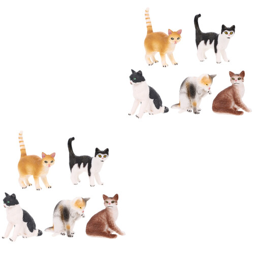 10Stk Katzen Figuren Set Für Garten Und 2