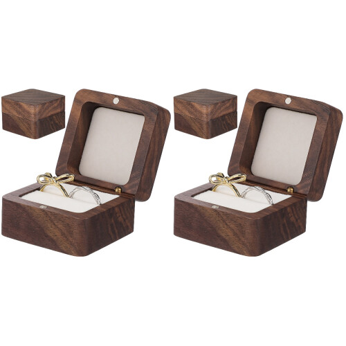 2Stk Holz Schmuckbox Mit Weichem Einsatz Ringhalter 1