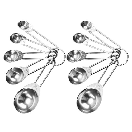 4Sets Küchenmesslöffel Silber Stapelbar Backset 2