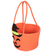 2St Handgeweven Halloween Traktatiemand Met Stevig Handvat