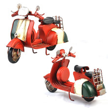 3Stk Rote Vintage Scooter Model Miniaturen, Metallhandwerk Für
