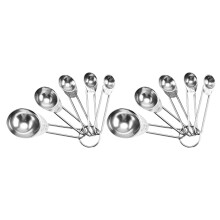 4Sets Küchenmesslöffel Silber Stapelbar Backset