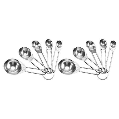4Sets Küchenmesslöffel Silber Stapelbar Backset