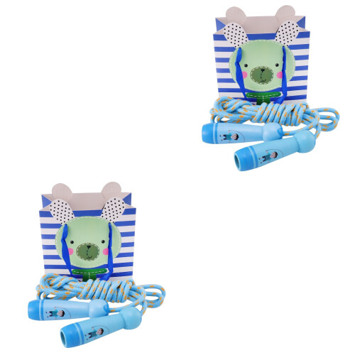 2Sets Sprungseile Für Kinder Holzgriff Bunt Robust Sicher 2