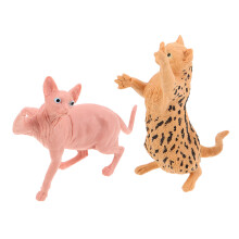 4Stk Kleine Katzenfiguren Aus Plastik Realistisch Für Schreibtisch