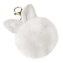 2Stk Weißer Plüsch Schlüsselring Pom Pom Anhänger Geschenk