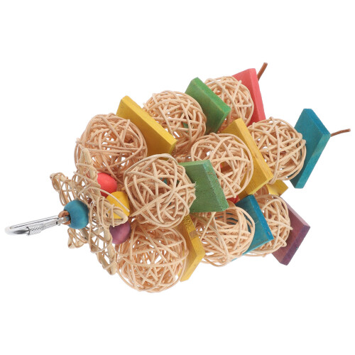 2Ud Para Loros Colgantes De Madera Multicolor Para Masticar 1