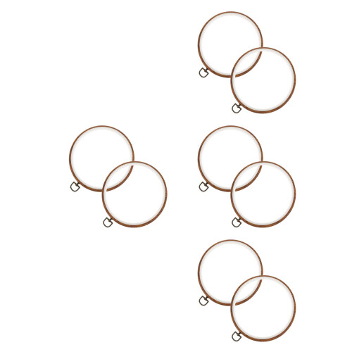 8Ud Aros Para Bordar Imitación Madera Material PP Multicolor 2