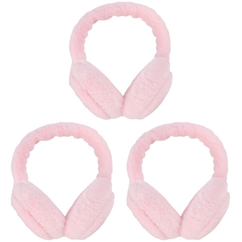 3Ud Orejeras Cálidas De Material Resistente Rosa Para 1